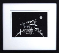 Viktor Preiss - Noční let - originál kresba